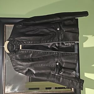 Baccini Black Faux Leather Jacket